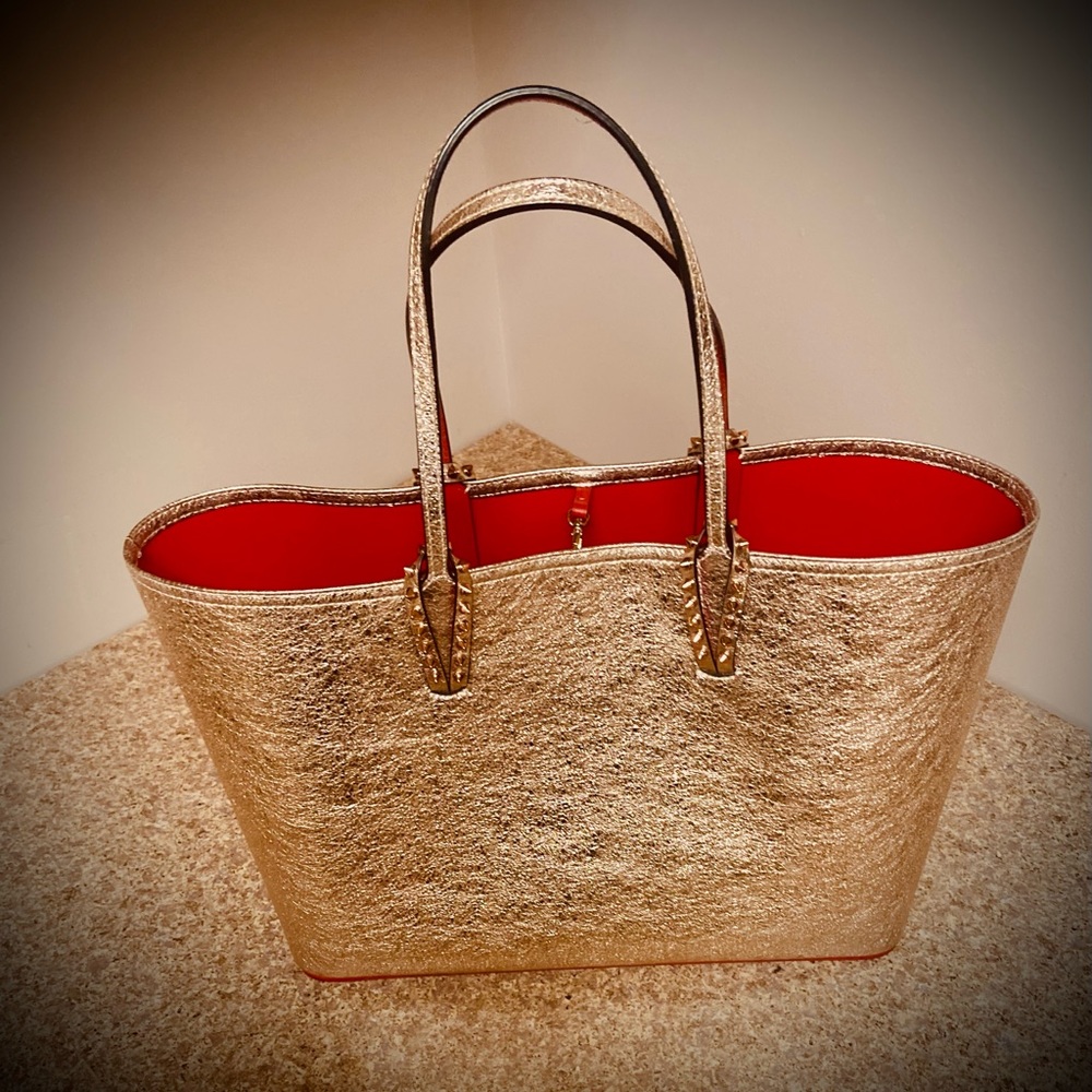 *Authentic* Christian Louboutin Cabata Rosegold Leather Tote